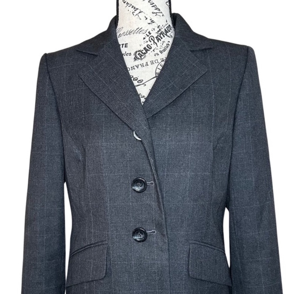 Kasper Black Checkered Blazer Sz 8P